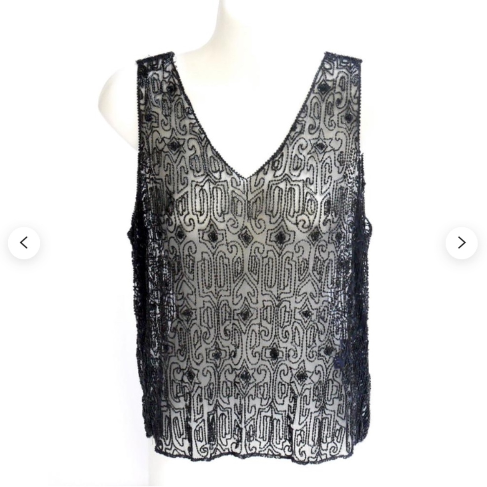 Stunning RALPH LAUREN Black Beaded Vintage Top